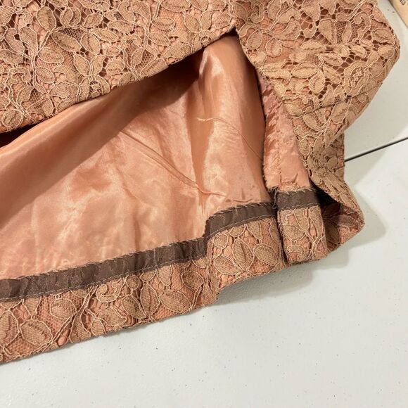Vtg 50s 60s Lace Midi Dress Dusty Rose Sz S Mid-Century Elegant Old Money Party - Picture 12 of 13
